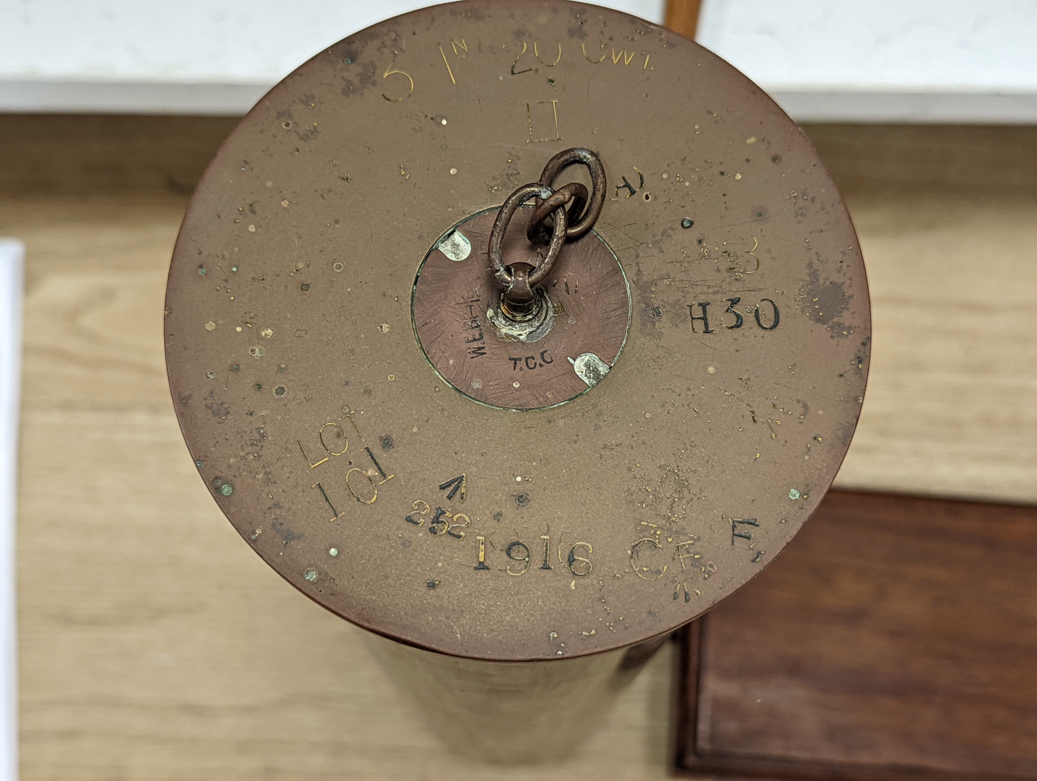 A trench art Shell gong